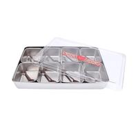 Domary Organisateur de Condiments avec 8 Grilles et Cuillères, 17,7 Pouces | Résistant aux Températures de -20 °C à 120 °C, Base Antidérapante pour Accessoires de Bar, Salade de Fruits, Stockage