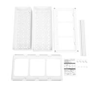 Domary Organisateur D'évier Coulissant à 2 Couches pour Un Rangement | Plastique ABS, pour L'organisation de la Cuisine ou de la Salle de Bain, Contient des Produits de Nettoyage et des éponges,