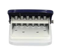 Domary Perforatrice 6 Trous avec Règle de Positionnement pour Papier à | Capacité de 5 Feuilles, Lame en Acier allié, Espacement des Trous de 9,5 Mm, Perforateur de Papier A4/A5/B5