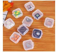 Domary Petite Boîte Transparente, Récipient en PP Transparent pour Perles | Robuste et Durable, Taille Mini pour Bouchons D'oreilles, Pilules et Accessoires Matériels, Portable pour la Maison, le