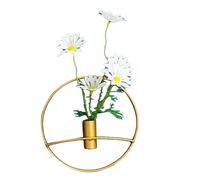 Domary Porte-Fleurs Mural Rond en Fer, Vase Suspendu à Fleurs Artificielles, Décoration Murale avec Un Design Simple et élégant pour Salon et Chambre à Coucher