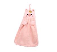 Domary Serviette à Main pour Enfants en Velours Corail, Motif Cochon, | Serviette Sèche-mains pour Salle de Bain, Chiffon à Séchage Rapide pour Enfants, Décor D'animaux Mignons, Léger et Portable