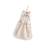 Domary Serviette à Main pour Enfants en Velours Corail, Motif Cochon, | Serviette Sèche-mains pour Salle de Bain, Chiffon à Séchage Rapide pour Enfants, Décor D'animaux Mignons, Léger et Portable