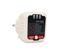 Domary Testeur de Sortie Prise GFCI avec écran LCD pour la Détection des | Gamme 90-250 V CA, Plastique ABS, Test de Déclenchement RCD 30 MA, 6 Modes de Défaut de Câblage, Fonctionnement Enfichable