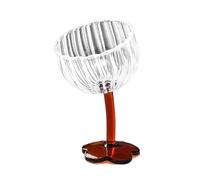 Domary Verre à Vin à Base de Fleur, Gobelet Tête Inclinée en Borosilicate | Fond Plat en Forme de Fleur pour un Placement Stable, Verre à Haute Teneur en Borosilicate Résistant aux Chocs Thermiques,