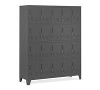 Domator Jan Nowak Casier Vestiaire 5B4A Armoire Metallique avec 20 Compartiments Revêtement en Poudre 172 cm x 136 cm x 45 cm (Anthracite)