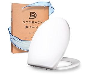 Dombach® Abattant WC premium avec fermeture en douceur, Amovible (Blanc), Siège WC avec frein de chute, Couvercle WC, Lunette de toilette, Abattant de toilette, Ovale