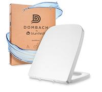 Dombach® Lamera Abattant WC avec Frein de Chute (Forme carrée, Blanc) - Premium Lunette WC Antibactérien - Lunette de Toilette Clipsable, Amortie, Duroplast - Abattant Toilette, Cuvette WC