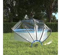 Dôme de piscine transparent en PVC avec protection solaire UPF 30, 376 x 188 cm, tente de piscine ronde avec mécanisme de pliage et conservation de la chaleur
