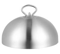 Dôme pour teppanyaki avec couvercle en acier inoxydable (28 cm) et pare-éclaboussures, adapté à une utilisation en restaurant et à domicile.