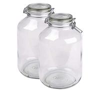 Domestic Mäser bocaux à Confiture Série Gothika, avec Fermeture à étrier, fabriqué en Allemagne, de Nombreuses Tailles différentes, Verre, Transparent., 4.8 L 2-ER Set