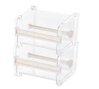 Dometool 2 pcs Washi Distributeur de ruban adhésif Cutter, rouleau de ruban adhésif support organiseur (Beige)
