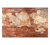 DOMEVISTA Papier Peint Brique Rouge Enduit Ancien Mur Usé 200 x 149 cm | platre fissure demolition loft atelier chantier patine brut heritage grunge decape; Fabriqué en Allemagne; colle incluse.