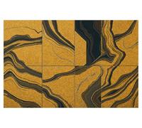DOMEVISTA Papier Peint Marbré Or Noir Onyx 500 x 280 cm | veinage spectaculaire panneaux précieux contraste intense texture minérale effet; Fabriqué en Allemagne; colle incluse.