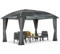 Dominican 3x4 gazebo en métal avec rideaux Garden Point anthracite