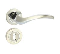 Domino ENIGMA-R M6/M9 Poignée BB-Buntbart Set | Rosace BB Ronde | Pour Porte de Chambre, Cave et Intérieure | Ferrures en Aluminium | Chromé/Nickel