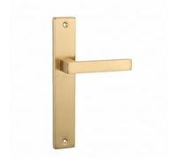Domino Poignée de porte aveugle Garniture de bouton Longue plaque Garniture de poignée de porte pour porte de chambre, porte de bureau, porte de sous-sol et porte intérieure Forme L Ferrures en