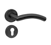 domino Poignée de porte PZ - Cylindre profilé Prado-R - Pour porte de chambre, de bureau, de cave et porte intérieure - Noir