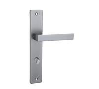 domino QUBIK M45 Poignée de porte 78 pour salle de bain gauche et droite pour portes de WC / salle de bain en forme de L en aluminium satiné Chrome Light