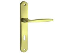 domino Set de poignées de porte sans trou Ensemble de poignées pour porte intérieure de chambre, entrée, couloir - aluminium résistant doré universelle MIA M1 BB70