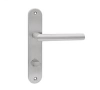 domino STELLA INX Poignée de porte 78 pour WC - Ensemble de salle de bain gauche et droite - Pour portes de WC / salle de bain - En forme de L - En acier inoxydable argenté