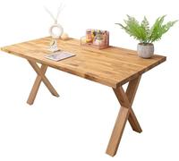 domli Bureau en bois massif huilé avec pieds en bois de chêne | 1200 mm x 600 mm x 40 mm | Table et pieds entièrement finis en bois européen de qualité supérieure