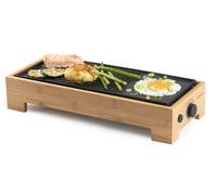 DOMO Bamboo Style Gril de table électrique Plancha (36x14cm/1000W) DO9270G