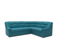 DOMO. collection Berlin Canapé d'angle Intemporel avec Rembourrage à Ressorts de qualité supérieure - Canapé en Forme de L - 205 x 250 x 89 cm - Bleu pétrole
