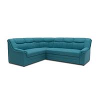 DOMO. collection Berlin Canapé d'angle Intemporel avec Rembourrage à Ressorts de qualité supérieure - Canapé en Forme de L - 205 x 250 x 89 cm - Bleu pétrole