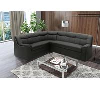 DOMO. collection Berlin Canapé d'angle Intemporel en Cuir avec Rembourrage à Ressorts de qualité supérieure, canapé en Forme de L en Cuir synthétique, 205 x 250 x 89 cm, Noir