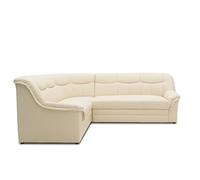 DOMO. collection Berlin Canapé d'angle Intemporel en Cuir synthétique avec Rembourrage à Ressorts de qualité supérieure - Canapé en Forme de L - 205 x 250 x 89 cm - Beige (crème)