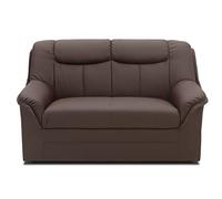 DOMO. Collection Canapé Berlin en Cuir, Classique, 2 Places, rembourré, en Cuir synthétique Souple et Noyau à Ressorts de qualité supérieure, 2 Places, 143 x 90 x 89 cm (l x p x h), Marron Moka