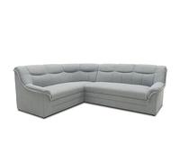 DOMO. Collection Canapé d'angle Berlin, Canapé d'angle Intemporel avec Rembourrage à Noyau de Ressort de Haute qualité, Canapé en Forme de L, 3 Places à Droite, Dimensions : 205 x 250 x 89 cm, Argent