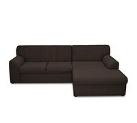 DOMO. collection Canapé d'angle en Forme de L avec Fonction Convertible, Moderne, Petit Coin rembourré, 245 x 155 x 78 cm (l x p x h), Marron