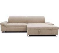 DOMO. collection Canapé d'angle Mika, canapé Convertible et tiroir de lit en Forme de L, canapé-lit avec Fonction Dossier et accoudoirs, Coin rembourré, 260 x 178 x 80 cm (l x p x h), Beige