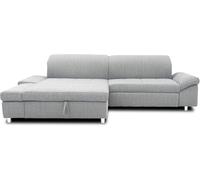 DOMO. collection Canapé d'angle Mika, canapé Convertible et tiroir de lit en Forme de L, canapé-lit avec Fonction Dossier et accoudoirs, Coin rembourré, 260 x 178 x 80 cm (l x p x h), Gris