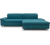 DOMO. collection Canapé d'angle Mika en Forme de L avec Dossier et accoudoirs, Angle rembourré 260 x 178 x 80 cm (l x p x h), Turquoise