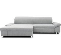 DOMO. collection Canapé d'angle Mika en Forme de L avec Dossier et accoudoirs, Coin rembourré, 260 x 178 x 80 cm (l x p x h), Gris