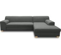 DOMO. collection Canapé d'angle Tinos - Petit canapé d'angle en Forme de L - Canapé d'angle rembourré - 273 x 157 x 74 cm (l x p x h) - Gris foncé