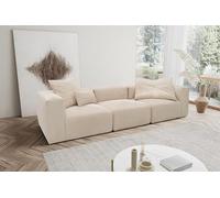 DOMO. collection Canapé Malia Canapé modulaire 3 places en velours côtelé composé de 2 fauteuils d'angle et 1 fauteuil, Bigsofa, canapé modulaire, 3 éléments de rembourrage, canapé 3 places, 301 x 108