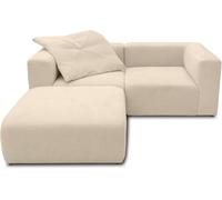 DOMO. collection Ecksofa Adrian, Modul-Sofa, L-Form aus 2 x Ecksessel und 1 x Polsterhocker, Modul-Couch, 3 Polster-Elemente, Eckcouch 216 x 193 x 69 cm (BxTxH), Beige