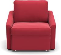DOMO Collection Fauteuil Relax, pour Un Sommeil Permanent, canapé à sommier tapissier avec Fonction de Couchage, Fauteuil Convertible, lit d'invité, canapé-lit, 108 x 96 x 86 cm (l x p x h) - Rouge