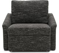 DOMO Collection Fauteuil Relax, pour Un Sommeil Permanent, canapé à sommier tapissier avec Fonction de Couchage, Fauteuil Convertible, lit d'invité, canapé-lit, 108 x 96 x 86 cm (l x p x h) - Noir