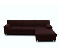 DOMO. collection Jamie Canapé d'angle en Forme de L Canapé d'angle Moderne rembourré 251 x 150 x 72 cm (LxPxH) Marron