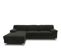 DOMO. collection Jamie Canapé d'angle en Forme de L Canapé d'angle Moderne rembourré 251 x 150 x 72 cm (LxPxH) Anthracite