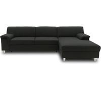 DOMO. collection Junin Canapé d'angle en Forme de L avec Fonction Convertible Moderne Canapé d'angle rembourré 251 x 150 cm Noir