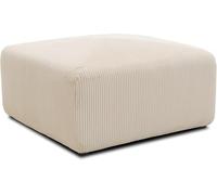 DOMO. collection Malia Pouf rembourré en Velours côtelé - Canapé modulaire - Élément rembourré - Combinable - 85 x 85 x 42 cm (l x p x h) - Beige