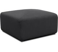 DOMO. collection Malia Pouf rembourré en Velours côtelé - Tabouret modulaire - Élément rembourré - Combinable - 85 x 85 x 42 cm (l x p x h) - Anthracite
