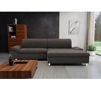 DOMO. collection Mika Canapé d'angle en Forme de L avec Fonction Dossier et accoudoirs, Angle rembourré 260 x 178 x 80 cm (l x p x h) - Anthracite