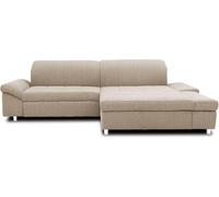 DOMO. collection Mika Canapé d'angle en Forme de L, canapé d'angle, Coussin d'angle, Beige, 260 x 178 x 80 cm